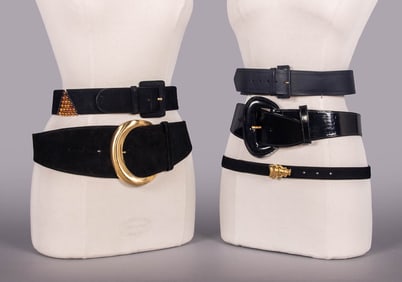 FIVE DESIGNER BELTS, ITALY & USA, LATE 20TH C