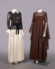 TWO DESIGNER EVENING GOWNS, USA, 1970s