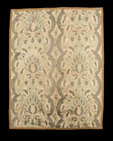 SILK & SILVER BROCADED WALL PANEL, 19TH C