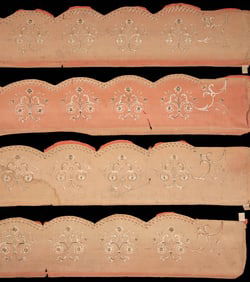 EMBROIDERED SILK FAILLE VALLANCES, ITALY, 1828-1835