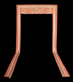 EMBROIDERED SILK FAILLE DOOR SURROUND, ITALY, 1828-1835