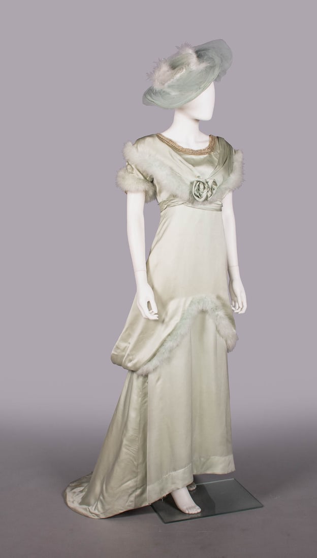 BEADED SILK SATIN PROMENADE GOWN, 1920-EARLY 1930s (1 of 10)