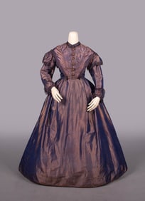 SHOT SILK TAFFETA DAY DRESS, c.1853