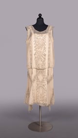 BEAD EMBROIDERED SILK GEORGETTE PARTY DRESS, c. 1927