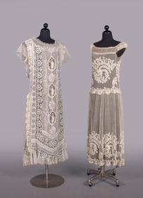 CALLOT SOEUR INSPIRED & NEEDLE RUN LACE LINGERIE DRESSES, 1918-1928