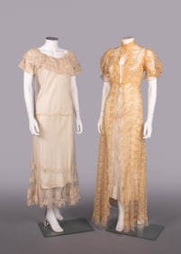 EMBROIDERED NET OVERDRESSES & TULLE PEIGNOIR, 1930-1940