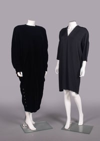 NORMA KAMALI & GIANFRANCE FERRE SILK DRESSES, USA & ITALY, 1980s