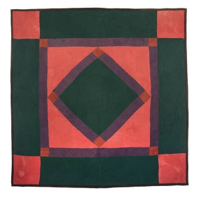 AMISH CENTER DIAMOND QUILT, 1930s
