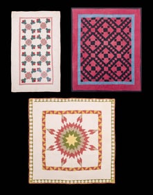 THREE CRIB OR LAP QUILTS, USA, 1850-1920s