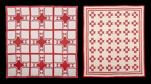 FEATHERED STAR & FOUR H QUILTS, PENNSYLVANIA & OHIO, 1890-1920