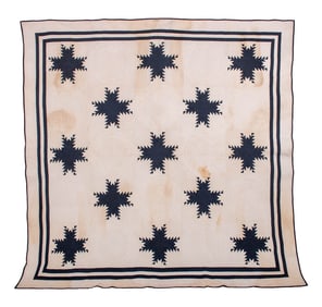 FEATHERED STAR QUILT, OHIO, 1860-1880