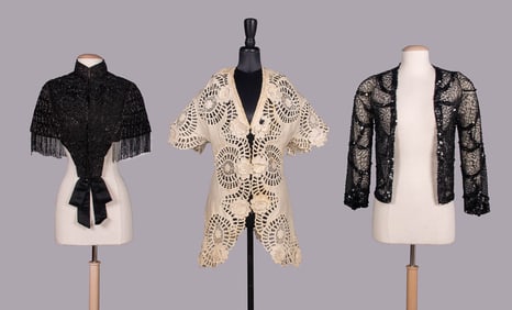 THREE EMBELLISHED OUTERWEAR GARMENTS, 1880-1930s
