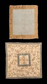 TWO EMBROIDERED SILK PANELS, SPAIN, 1620-1630 & c. 1650