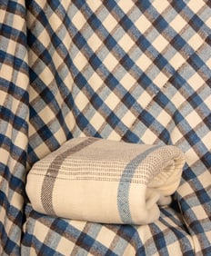 TWO HOMESPUN WOOL BLANKETS, ELIZABETH HULSE, LONG ISLAND, NY, c. 1770