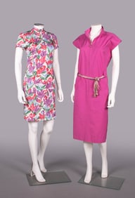 TWO YSL DAY OR PARTY DRESSES, PARIS, 1980 & 2000s