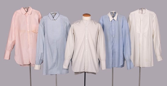 FIVE COTTON MANS SHIRTS, USA & UK, 1900-1950