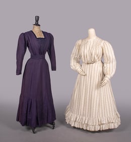 WOOL OR COTTON DAY DRESSES, c. 1906 & c. 1911