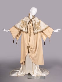 LAME EMBROIDERED WOOL COCOON COAT,  1910s