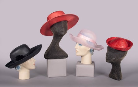 DIOR, YSL, MR. JOHN & GALANOS HATS, USA & PARIS, 1960-1980s
