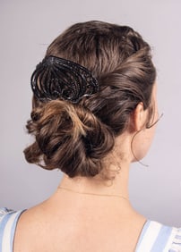 FIVE MOURNING HAIR COMBS, 1890s