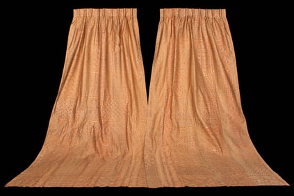 PAIR OF FORTUNY ATTRIBUTED CURTAINS, ITALY, 1950s