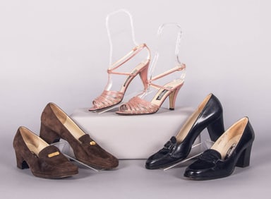 THREE PAIR GIVENCHY HEELS, PARIS, 1970-1980s