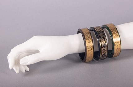 THREE MARLOW COSMETIC BAKELITE BRACELETS, PARIS, 1920s
