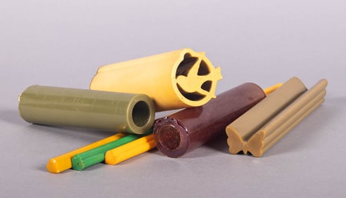 SIX UNCUT BAKELITE RODS, 1930-1950s