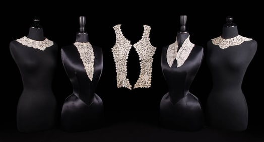 COLLECTION OF POINT DE GAZE & BOBBIN LACE COLLARS, 1880-1900
