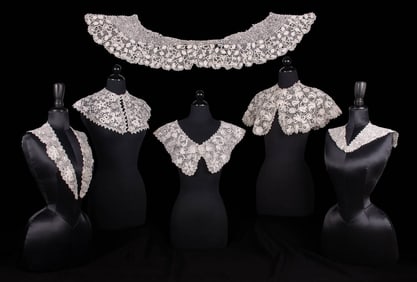 SIX IRISH CROCHET COLLAR, 1890-1910