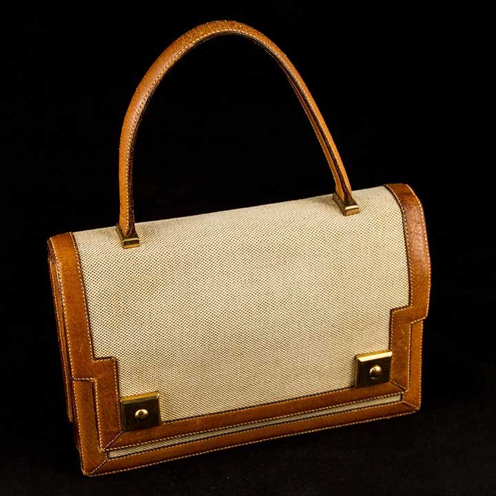 HERMES CANVAS & LEATHER PIANO BAG, 1960s (1 of 10)