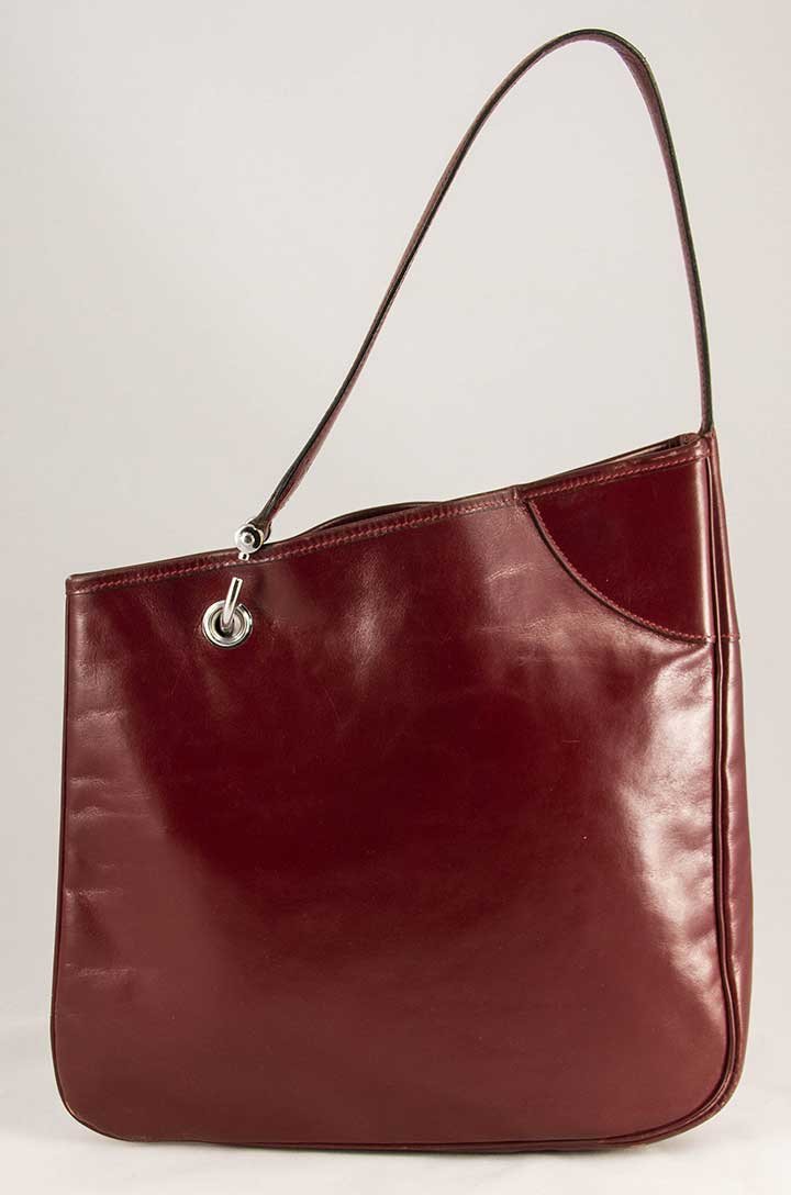 HERMES OXBLOOD LEATHER SHOULDER BAG, 1971 (1 of 8)