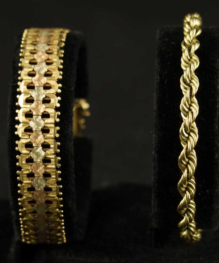 TWO 14K GOLD BRACELETS (1 of 8)