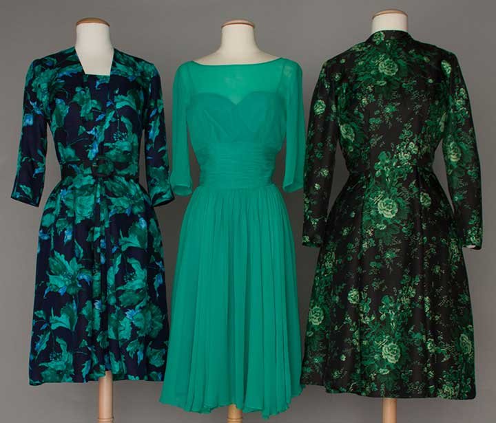 THREE SILK COCKTAIL DRESSES, 1955-1960s (1 of 7)