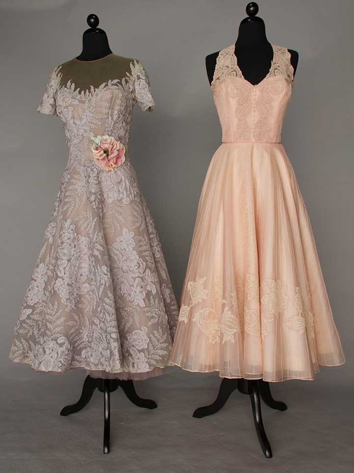 TWO ALENCON LACE PARTY DRESSES, MID 1950s (1 of 8)