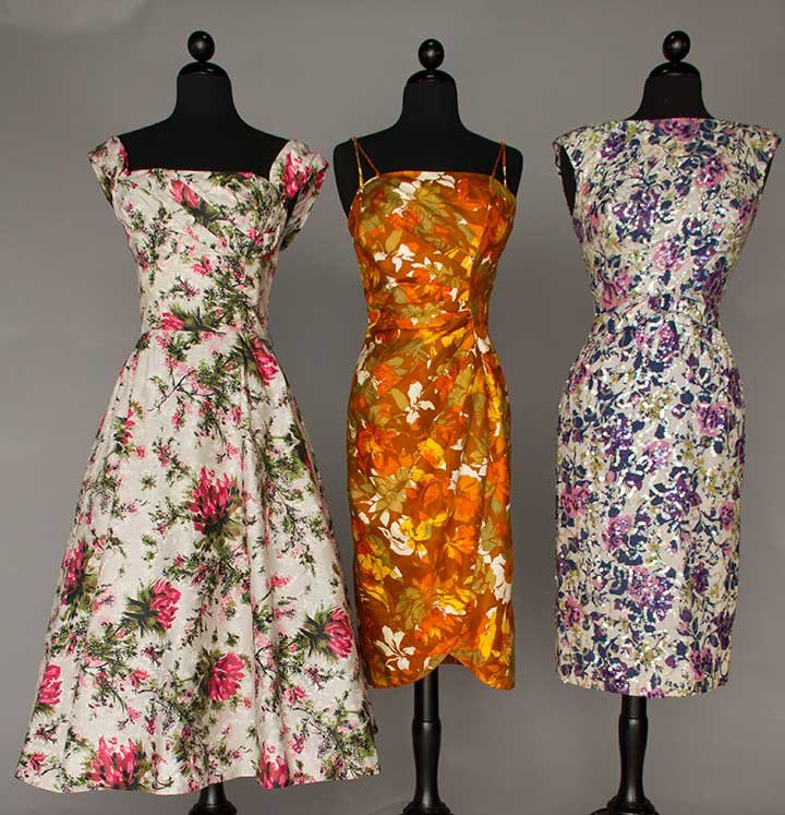 THREE PRINTED COTTON PARTY DRESSES, 1955-1960s (1 of 6)