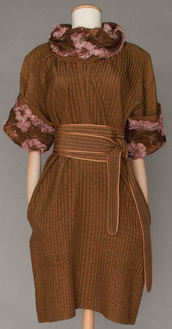 GEOFFREY BEENE BROWN SILK DRESS (1 of 6)