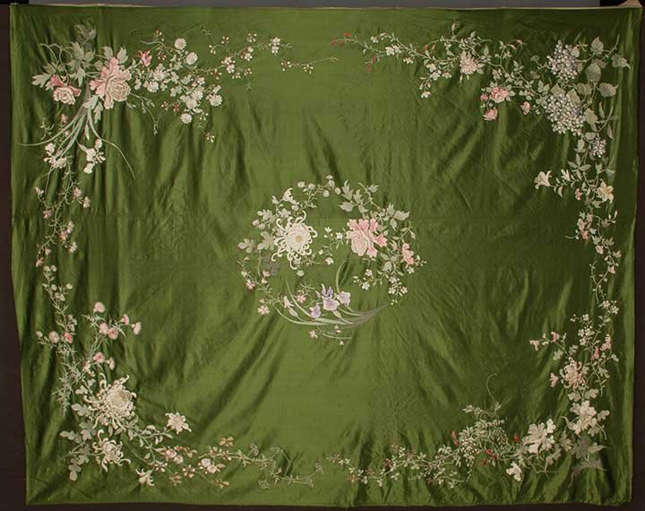 EMBROIDERED EXPORT BEDSPREAD, CHINA, c 1920 (1 of 6)