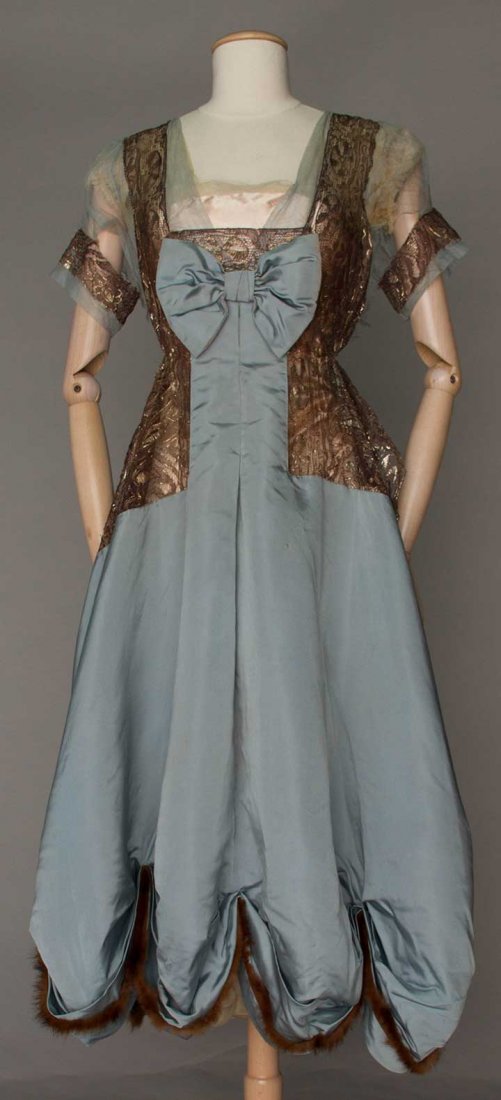 WORTH BLUE SILK GOWN, PARIS, c. 1916 (1 of 10)