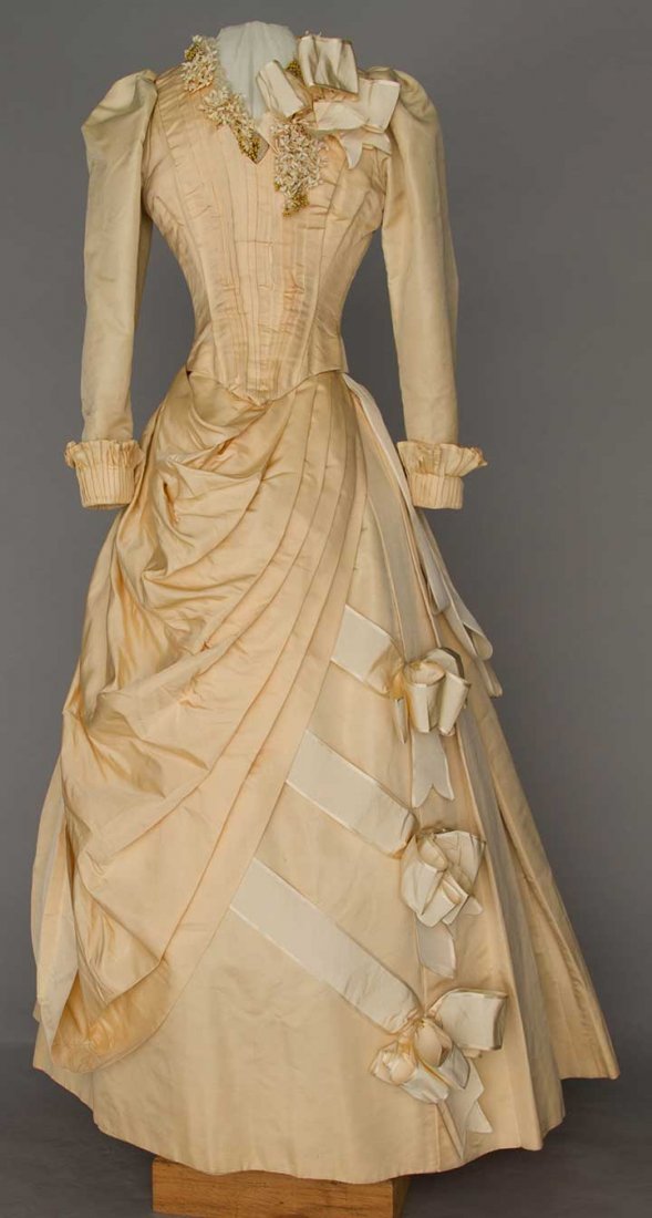 CREAM SILK WEDDING GOWN, c. 1892 (1 of 8)