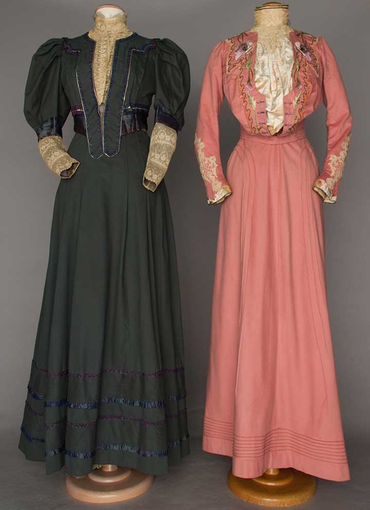 TWO WOOL FLANNEL DAY DRESSES, 1895 & 1904 (1 of 7)