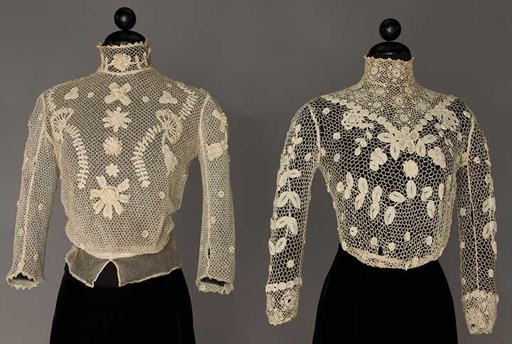 TWO IRISH CROCHET BLOUSES, c. 1905 (1 of 6)