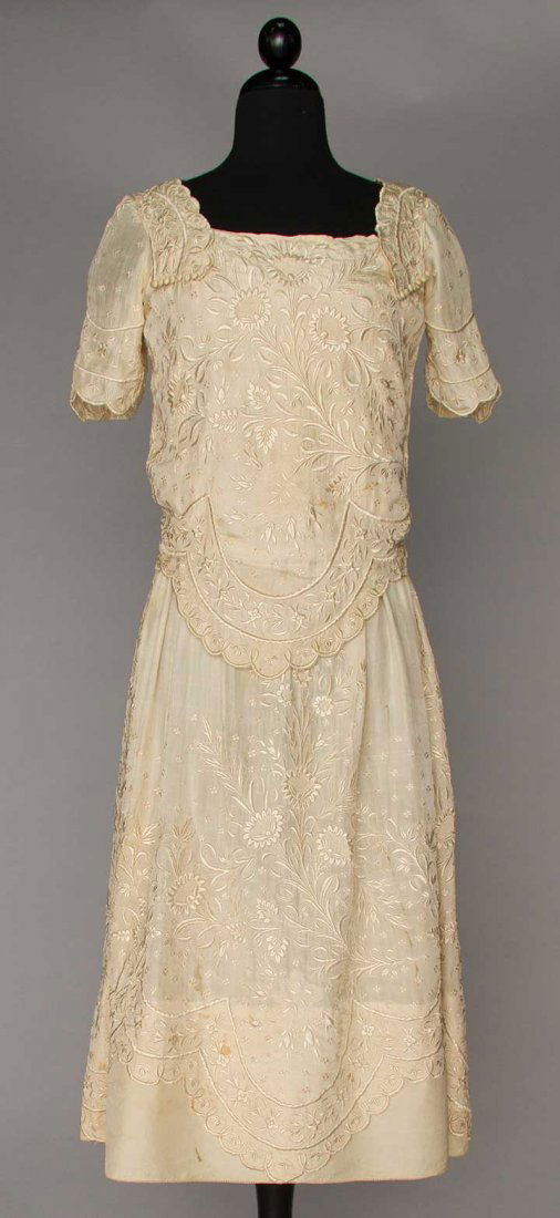 TWO SILK EVENING DRESSES, 1917 & 1928 (1 of 10)