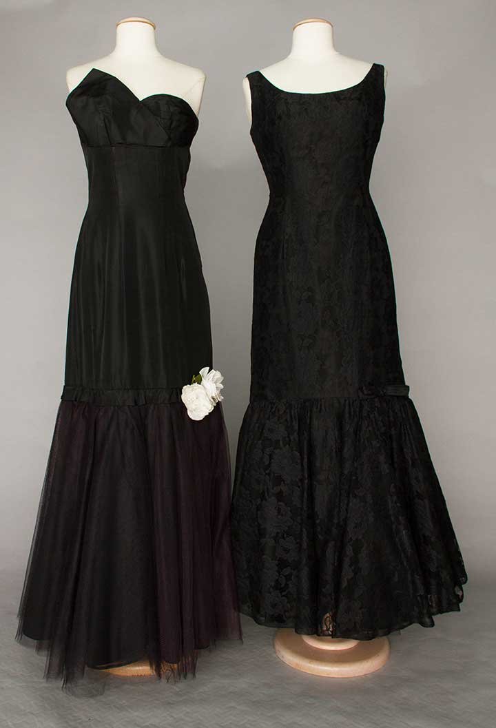 ONE LACE & ONE TAFFETA EVENING GOWN, 1970s (1 of 5)