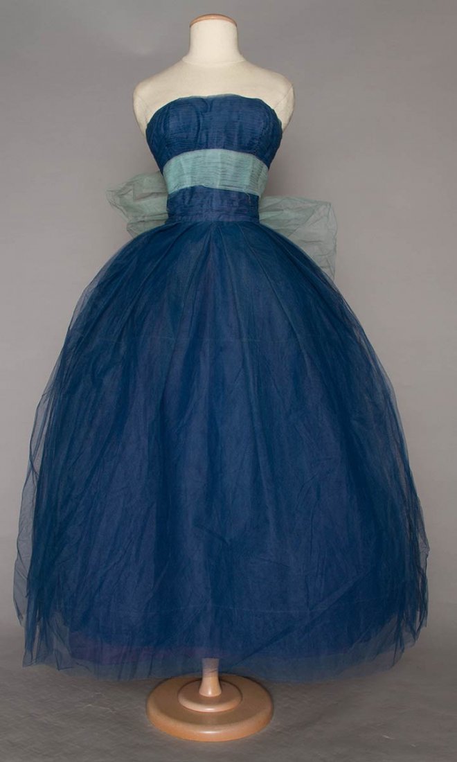 JACQUES HEIM COUTURE BLUE BALL GOWN, 1950s (1 of 4)