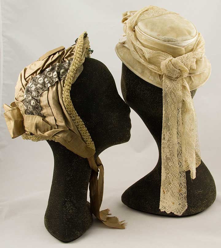 TWO LADIES' BONNETS, 1860-1870s (1 of 7)