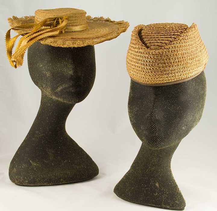 TWO LADIES' STRAW HATS, MID 19TH C (1 of 6)