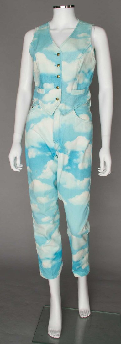 MOSCHINO PRINTED JEANS & VEST SET, 1990s (1 of 10)