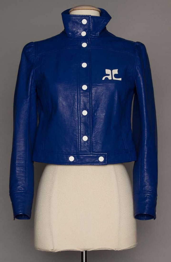 COURREGES BLUE VINYL JACKET, 1980-1990 (1 of 10)