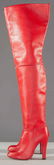 LOUBOUTIN TALL RED LEATHER BOOTS, UNWORN